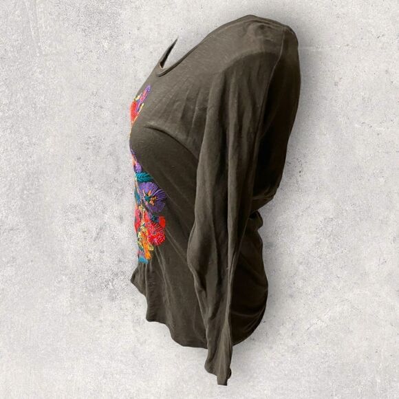 Lucky Brand | EUC Women’s Embroidered Long Sleeved Pullover Gray Size XS - Picture 3 of 4